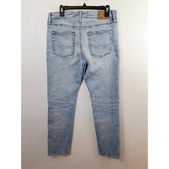 American Eagle Jeans Light Wash 33X32 Men's Slim Straight Airflex + - Picture 2 of 5